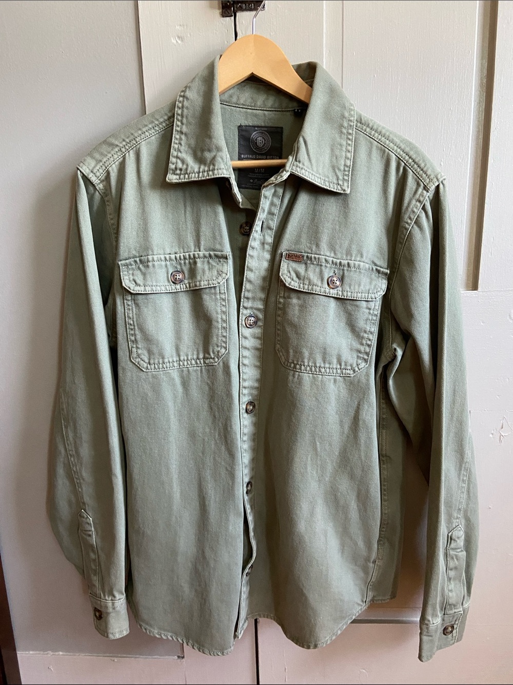Buffalo David Bitton Men's Lightweight Shirt Jacket in Sage